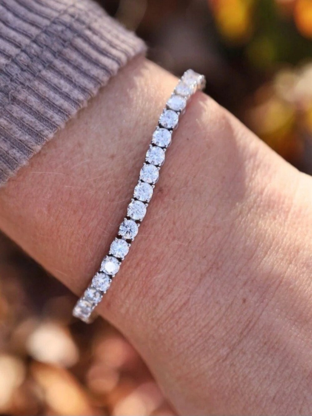 New 12ct Certified 4mm Moissanite Tennis Bracelet, 7.5 inches